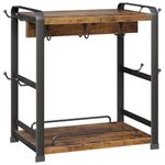 OROPY Coffee Bar Organizer with 14 Mug Hooks, Wood Coffee Mug Holder Stand for Countertop, 2 Tier Coffee Station Organizer for Coffee Cups, Mugs, Syrups, Accessories