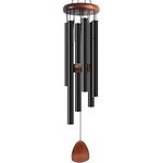 Bursvik Large Aluminium Wind Chimes 37" Inches to Create a Zen Atmosphere Suitable for Outdoor, Garden, Patio Decoration. Classic Black Wind Chimes with Wind Catcher Suitable as A Gift for Unisex