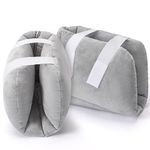 2 PCS Heel Protectors Cushion Pillows Heel Protector Pillow Off-Loading Heel Boot to Relieve Pressure from Sores and Ulcers Ultra Quilted Thick Soft Washable Pressure Relieving Pillow Boot, Grey, 1