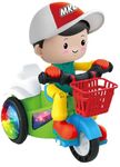 Magicwand ABS Plastic Bump-N-Go Stunt Tricycle Toy Boy with 3D Lights for Kids【Multi-Colored】