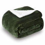 SOCHOW Sherpa Fleece Throw Blanket, Double-Sided Super Soft Luxurious Plush Blanket 150cm×200cm, Olive Green