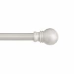 Kenney KN55971 Davenport Ball End Petite Café Decorative Window Curtain Rod, 48-86" Adjustable Length, Brushed Nickel Finish, 1/2" Diameter Steel Tube