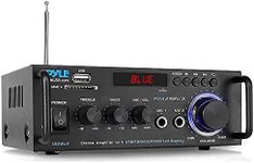 Pyle Wireless Bluetooth Stereo Power Amplifier - 200W Dual Channel Sound Audio Stereo Receiver System w/RCA, USB, SD, MIC in, FM Radio, for Home Theater Entertainment via RCA, Studio Use - PDA29BU