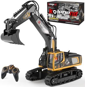 kolegend Remote Control Excavator Toy 16 Inch, 9 Channel RC Construction Vehicles Hydraulic Haulers Digger Toys Gift for 6 7 8 9 10 Years Old Kids Boys