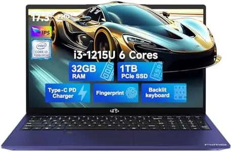 NIMO 17.3 FHD IPS Business Laptop, 6 cores 12th Intel i3-1215U(up to 3.4 GHz), 32GB RAM, 1TB SSD, 65W Type C, Backlit Keyboard, Fingerprint, 2 Years Warranty, WiFi 6, Win 11