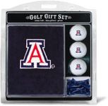 Team Golf NCAA Gift Set Embroidered Golf Towel, 3 Golf Balls, and 14 Golf Tees 2-3/4" Regulation, Tri-Fold Towel 16" x 22" & 100% Cotton, unisex-adult, 20220, Arizona Wildcats, One Size