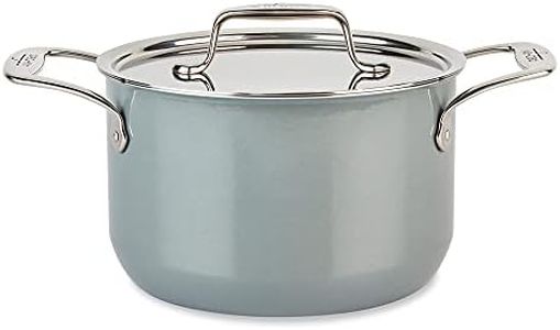 All-Clad FUSIONTEC Natural Ceramic with Steel Core Stockpot with Lid, 7 Quart, Platinum