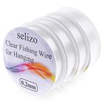 Fishing Wire, Selizo 4Pcs Clear Fishing String Line Jewelry Beading String Invisible Nylon Thread Cord for Hanging Decorations, Crafts and Jewelry Making (4 Sizes)