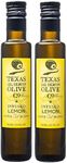 Texas Hill Country Olive Co Lemon Infused Olive Oil - Cold Pressed Gourmet EVOO Olive Oil - Great for Dressing Dipping Marinade - No Artificial Flavors or Added Sugar - Made in Texas (8.5 oz, 2 Pack)