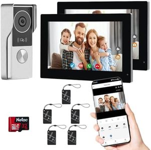 LUMOBELL 2-Wired Video Intercom System with Dual 7'' Touch Screen, 1080P HD Camera & 130° Wide Angle, Two-Way Calling Between Screens, Tuya APP Remote Control, Waterproof, for Villa Apartment