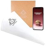 KITCHTIC Premium Piping Bag - Reusable Single, Dishwasher Safe, Large Cotton, Professional Dressing Bag - Open Star Tip, White