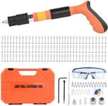 EXCECAR Concrete Nail Gun Kit with 110pcs Nails, 5 Speed Adjustable Manual Steel Nail Gun, Portable Nail Wall Shooting Machine Fastening Tool, Wall Anchor Wire Slotting Device Household Woodworking