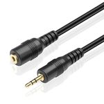 TNP 2.5mm Extension Cable (6 Feet) - Male to Female Adapter Extender Stereo Audio Sub Mini Subminiature Jack Adapter Wire Cord Plug Connector for Headset Headphone Microphone