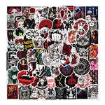 Jagowa 100PCS Gothic Stickers Waterproof Punk Gothic Stickers Horror Thriller Stickers for Notebook Luggage Laptop, Red White Gothic