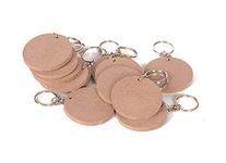 Our Online Decor DIY MDF Key Chains Wood Sheet Craft - MDF Plain Circle-Shaped Key Chains for Painting Wooden Sheet Craft - Set of 20-2 in X 2 in