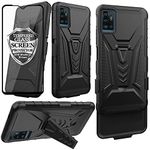 Ailiber Compatible with ZTE Blade 11 Prime Case, ZTE Blade A71 Case Holster with Screen Protector, Swivel Belt Clip Holster Kickstand Holder, Heavy Duty Full Body Cover for ZTE Blade 11 Prime-Black