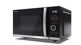 SHARP YC-QS254AU-B 25 Litre 900W Digital FLATBED Microwave, 10 power levels, ECO Mode, defrost function, LED cavity light - Black