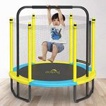 Dolphy 60 Inch Trampoline for Kids with Safety Net and Steel Foam U Handle| Indoor & Outdoor | Powerful Loading Capacity - 100KG | Stainless Steel Frame & Legs for Home, School