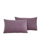 ECOCOTT 2 Pack Pillowcase Standard Size with Purple Pillow Cases Set, 100% Cotton Standard Pillow Covers Envelope Closure (Standard, 20"x26")