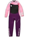 Gogokids Kids Wetsuit - Boys Girls Rash Guard One Piece Thermal Swimsuits 2.5mm Neoprene Diving Snorkelling Suit UV 50+ Sun Protection, Pink XL