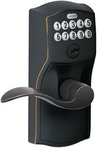 Schlage FE595 CAM 716 Acc Camelot Keypad Entry with Flex-Lock and Accent Levers, Aged Bronze
