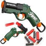 YUCCKYOU Shell ejecting Pistol Soft Bullet Toy Gun Cheap Cool Stuff Realistic Look Real Hand Guns Stress Shot Dart Fake Shooting Game for Adult Under 10 Dollar Gifts for Age 14 Years Old (Green)