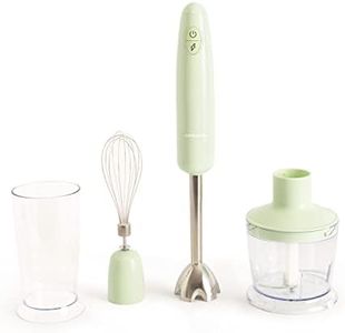 CREATE/FULLMIX RETRO/Batidora de mano Verde/Bate, mezcla y monta, 6 velocidades, vaso medidor 600ml, libre de BPA, vaso para triturar 500 ml, 1000W
