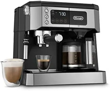De'Longhi All-in-One Combination Coffee Maker & Espresso Machine + Advanced Adjustable Milk Frother for Cappuccino & Latte + Glass Coffee Pot 10-Cup, COM532M