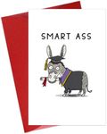 JUESMOS Smart Ass Funny Graduation Card for Her Him Class of 2024 Graduation Greeting Card Congrats Graduation Gift Card High School College Graduation Gifts for Girls Boys Daughter Son Students