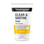 Neutrogena Clear and Soothe Clay Mask (1x 50ml), Gently Cleansing and Calming Face Mask for Spot-prone and Sensitive Skin, Formulated with Turmeric