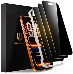 UNBREAKcable Privacy Screen Protector for iPhone 17 Pro Max (6.9"), 25° Anti-Spy Tempered Glass, Easy Install Alignment Frame, Case-Friendly, 9H Hardness, Anti-Fingerprint, 3-Pack