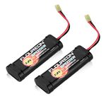 FLOUREON 7.2V 3000mAh NiMH 6 Cell Rechargeable RC Battery with Tamiya Plug for Popular Standard RC Cars including Traxxas, LOSI, Associated, HPI, Tamiya, Kyosho (2pack)
