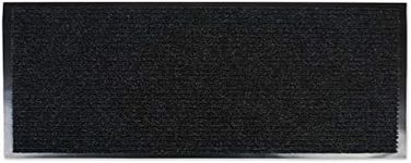 J & M Home Fashions Ribbed Runner Utility Mat, 22-Inch by 60-Inch, Charcoal