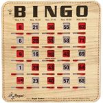 Regal Games 100 Extra Thick Stitched Woodgrain Quick Clear Rapid Reset Shutter Bingo Cards With Big Tabs (100 Pack)