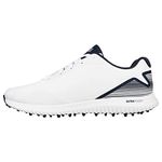 Skechers Men's Max 2 Arch Fit Waterproof Spikeless Golf Shoe Sneaker, White Navy, 12 UK