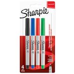 Sharpie Permanent Markers | Ultra-Fine Point | Assorted Classic Colours | 4 Count