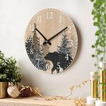 SwallowLiving Cabin Bear Wall Clock