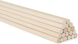 Belle Vous Natural Round Wood Dowel Rods (20 Pack) - 91.2cm / 35.91 Inches - Extra Long Unfinished 9.5mm Wooden Craft Sticks - Dowels for Woodcraft, Art Projects, Decorations & DIY Crafts