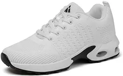 Mishansha Women Air Cushion Running Shoes Lightweight Sport Lace Up Athletic Walking Shoes Breathable Tennis Gym Athletic White 6.5