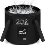 Collapsible Bucket, 20L Folding Bucket Waterproof for Fetching Water, Washing Dishes While Camping Fishing, LIBERRWAY Foldable Bucket for Party, Garden, Indoor/Outdoor Folding Bowl-Black