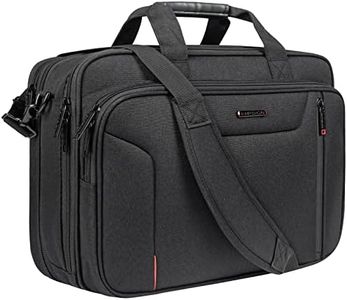 EMPSIGN Classic Laptop Bag Briefcase, 17.3 Inch Laptop Case Expandable Messenger Bag for Men Water Repellent, RFID Blocking Office Carrying Shoulder Bag for Work Business Commute Travel School-Black