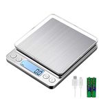 KUBEI Digital Food Scale Weight Grams and oz, 3kg x 0.1g Kitchen Scale Weight Grams and oz for Cooking Baking, Electronic Scale with LCD Display