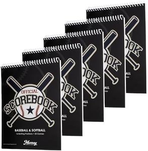 Murray Sporting Goods Baseball & Softball Scorebook - 35 Games Score Book - Score Keeping Book for Stats - Adult, Youth, Little League Baseball Scorebook for Scorekeepers - (5-Pack)