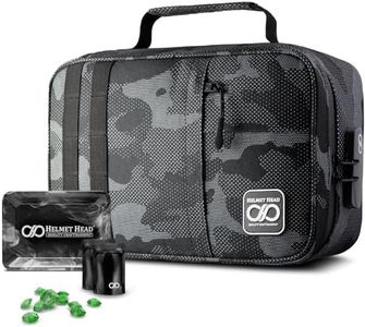 HELMET HEAD Extra Large Smell Proof Bag + Combination Lock | Water Repellent Smell Proof Stash Box for Your Herbs and Smell Proof Bags. Includes Smell Proof Bags and Metal Tray (Jet Camo)