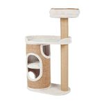 TRIXIE Falco 2-Story Cat Condo with Scratching Post, Two Platforms, Light Gray/Light Brown (44416), 117 cm