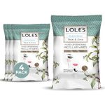 LOLE'S Micellar Face Wipes Multipack – Gentle Eye Makeup Remover and Cleansing Facial Wipes for Sensitive Skin – Make up Remover Wipes with Plant-Based Ingredients - Simple to Use Eye Wipes 4x25 Wipes