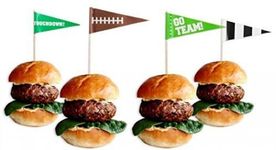 Amscan 400062 Football Frenzy Birthday Party Flag Picks Serveware Supplies, Multicolor, 2" x 2.5"