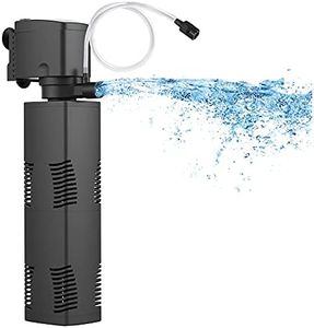 Aquarium Filter for 40-150 Gal. Tank Crystal 300GPH Biochemical Filtration Powerful Pump Submersible Internal Fish Tank Filters Large Tank Pond Clear Wavemaker Air Supply 4 in 1