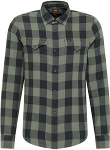 Lee Clean Western Shirt Camiseta, Verde, S Hombres