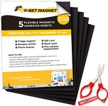 Ultra Thin Magnetic Sheets with Adhesive Backing - 5 PCs Each 8.5” x 11” - Flexible Magnet Sheets with Self Adhesive - Sticky Magnetic Paper for Photo and Picture Magnets - Craft Magnet Stickers